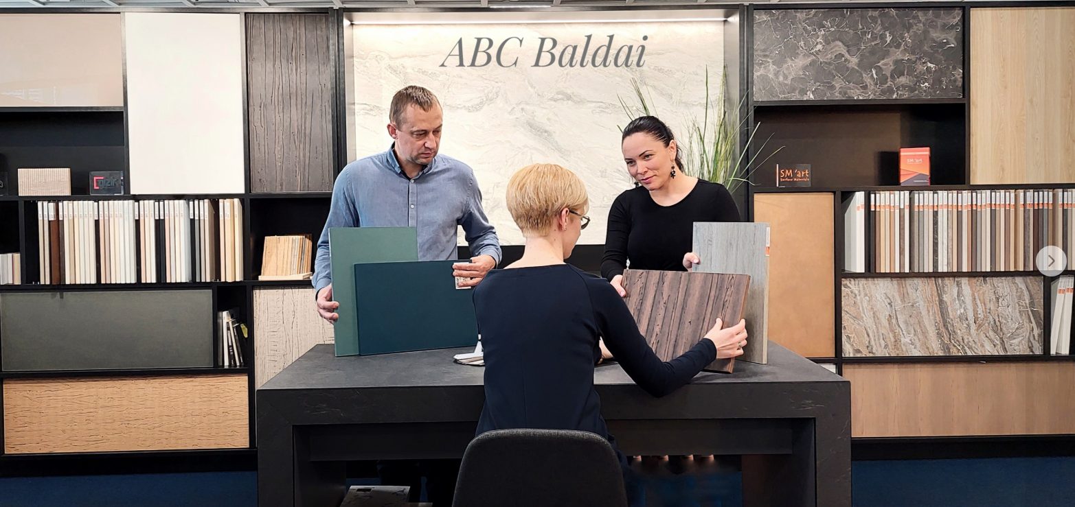 ABC Baldai salone: konsultacija ir medžiagų parinkimas